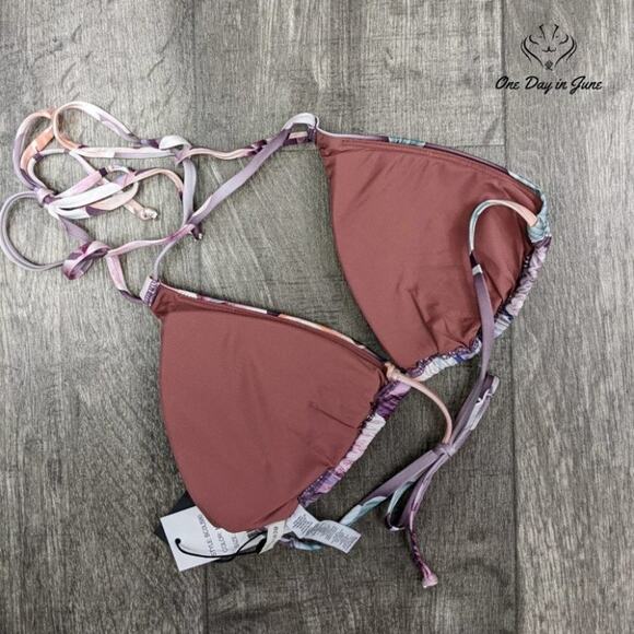 Bcbgmaxazria Tropical Triangle Bikini Top Size 6 - Picture 4 of 4